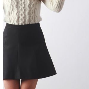 J. Crew Black Flared Mini Skirt